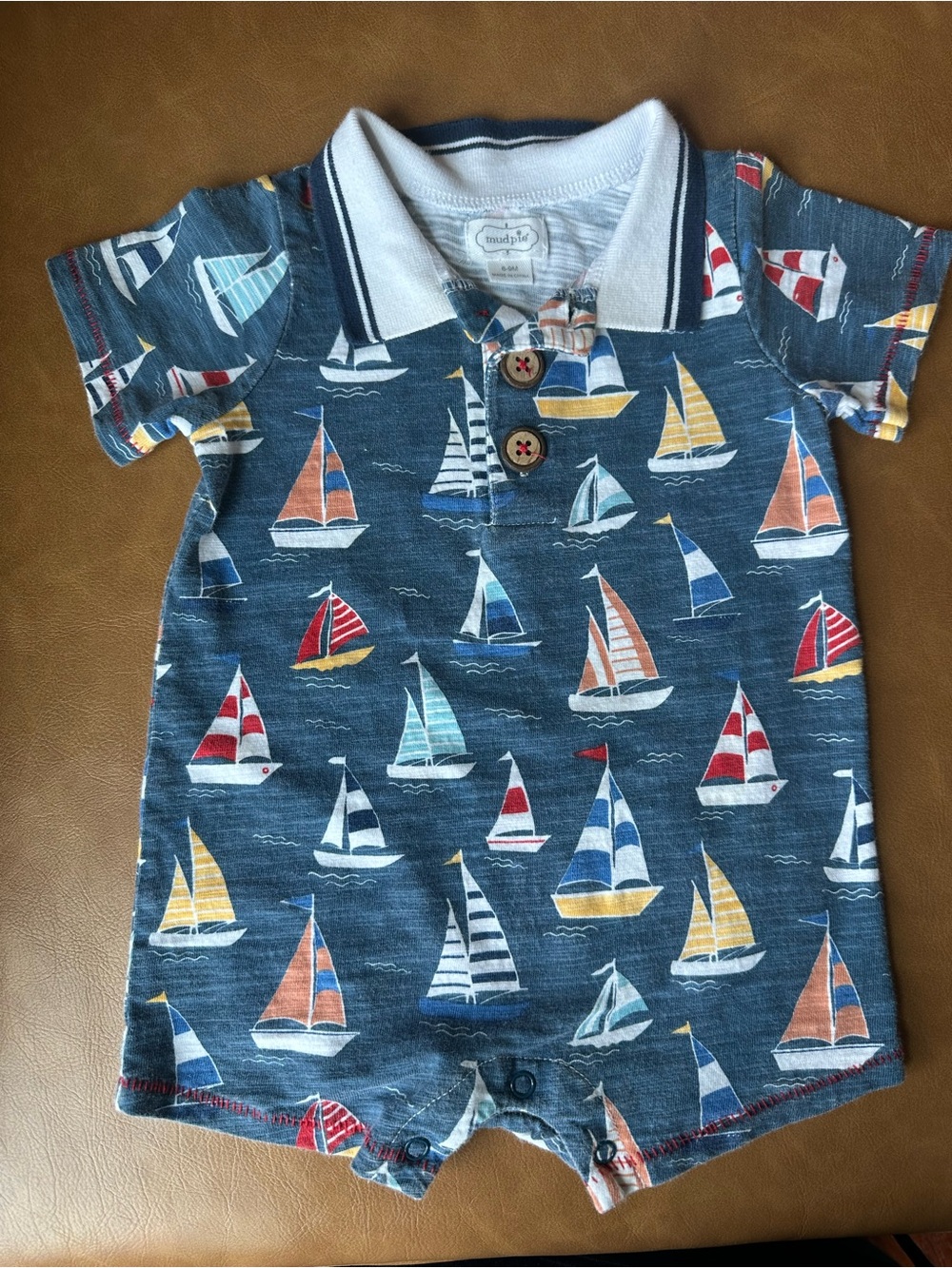 Mud pie sails collared romper